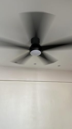 TCL 52 Ceiling Fan with Lights. Black Flush Mount Ceiling Fans with Remote Control. 6 Speeds DC Reversible. Dimmable. Noiseless. Low Profile Ceiling Fans for Bedroom photo review