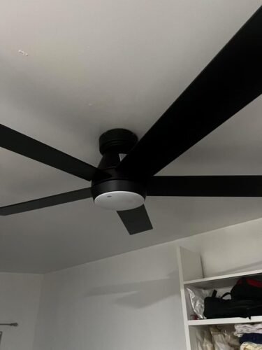 TCL 52 Ceiling Fan with Lights. Black Flush Mount Ceiling Fans with Remote Control. 6 Speeds DC Reversible. Dimmable. Noiseless. Low Profile Ceiling Fans for Bedroom photo review