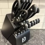 Knife Set. 15 Pcs Kitchen Knife Block Set. Enduring Razor-Sharp Japanese High Carbon Stainless Steel Chef Knife Set with Block and Sharpener. Premium Knives Set for Kitchen. Black Acacia photo review