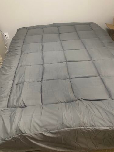 BDEUS Dual Layer 5 Inch Memory Foam Mattress Topper Queen Size. 2 Inch Gel Memory Foam Plus 3 Inch 1450 GSM Down Alternative Quilted Pillow Top Mattress Pad Cover.Dark Gray photo review