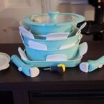 SENSARTE 17 Piece Pots and Pans Set. Nonstick Detachable Handle Cookware Set. Induction Kitchen Cookware Set with Removable Handle. Healthy Non Stick for RV. Dishwasher ＆ Oven Safe. PFOA Free (White) photo review