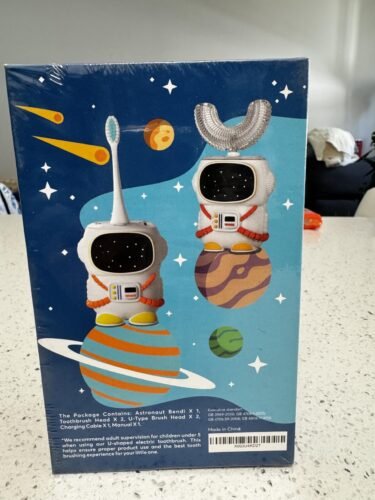 Sensory 360 Round U-Shaped Astronaut Design Mouthguard Electric Toothbrush for Kids Ages 2-7 - Automatic Memory Function - 5 Modes Toothbrush with Multiple Heads – Kids Travel Essentials (White) photo review