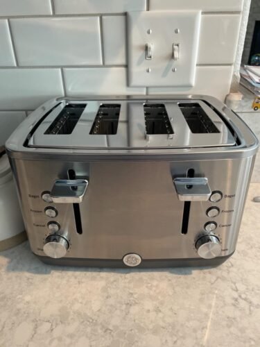 GE 2 Slice Stainless Steel Toaster. Extra Wide Slots for Toasting Bagels. Breads. Waffles & More. 7 Adjustable Shade Settings. Removable Crumb Tray. Countertop Kitchen Essentials. 850 Watts photo review