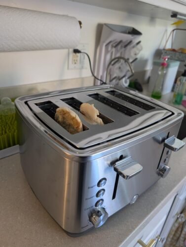 GE 2 Slice Stainless Steel Toaster. Extra Wide Slots for Toasting Bagels. Breads. Waffles & More. 7 Adjustable Shade Settings. Removable Crumb Tray. Countertop Kitchen Essentials. 850 Watts photo review