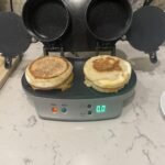 Hamilton Beach Dual Breakfast Sandwich Maker with Timer. Ready in 5 Minutes. Removable Dishwasher Safe PFAS-Free Non-Stick Egg Cooker Ring. Silver (25490MNA) photo review