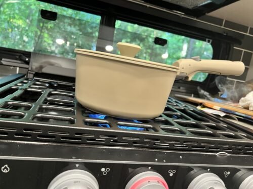 SENSARTE 17 Piece Pots and Pans Set. Nonstick Detachable Handle Cookware Set. Induction Kitchen Cookware Set with Removable Handle. Healthy Non Stick for RV. Dishwasher ＆ Oven Safe. PFOA Free (White) photo review