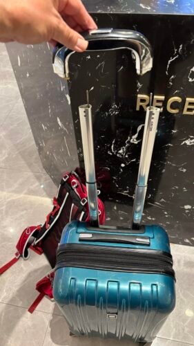 Delsey Luggage Aero 2 Piece Set (21 & 25) Spinner Suitcase (Titanium) photo review