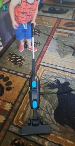 Corded Stick Vacuum Cleaner. 20000pa Powerful Suction Stick Vacuum with 16Ft Cord. 2 in 1 Lightweight Vacuum Cleaner for Hard Floor Pet Hair - Orange photo review