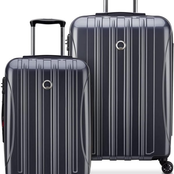 Delsey Luggage Aero 2 Piece Set (21 & 25) Spinner Suitcase (Titanium)