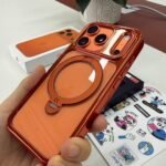 CASEKOO Cosmic Orange Glossy for iPhone 17 Pro Max Case [360 Spin Magnetic Stand][Fit for MagSafe][17FT Military Protection] Slim Polished for iPhone 17 Pro Max Case with Stand 6.9''. Cosmic Orange photo review