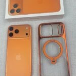 CASEKOO Cosmic Orange Glossy for iPhone 17 Pro Max Case [360 Spin Magnetic Stand][Fit for MagSafe][17FT Military Protection] Slim Polished for iPhone 17 Pro Max Case with Stand 6.9''. Cosmic Orange photo review