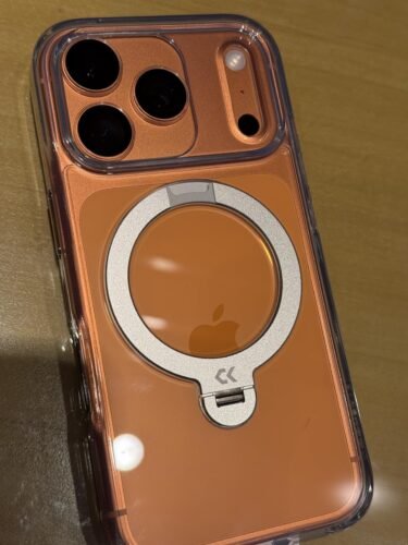 CASEKOO Cosmic Orange Glossy for iPhone 17 Pro Max Case [360 Spin Magnetic Stand][Fit for MagSafe][17FT Military Protection] Slim Polished for iPhone 17 Pro Max Case with Stand 6.9''. Cosmic Orange photo review