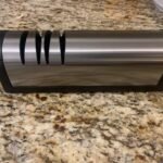 Narcissus Knife Sharpener. Professional 2 Stage Electric Knife Sharpener for Quick Sharpening & Polishing. with Scissors Sharpener and Metal Dust Collection Box. Stainless Steel. Silver photo review