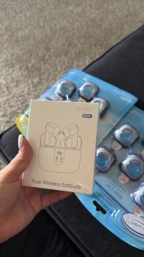 TAGRY Bluetooth Headphones True Wireless Earbuds 60H Playback LED Power Display Earphones with Wireless Charging Case IPX5 Waterproof in-Ear Ear buds with Mic for TV Smart Phone Laptop Computer Sports photo review