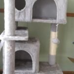 Yaheetech 54in Cat Tree. Multi-Level Cat Tower with Spacious Kitten-ear Perch. 2 Cozy Caves. Scratching Posts. Climbing Ladder. 2 Plush Balls. Durable Pet House Furniture for Indoor Kittens. Dark Gray photo review