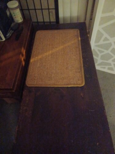 FUKUMARU Cat Scratcher Mat. 23.6 X 15.7 Inch Natural Sisal Cat Scratch Mats. Horizontal Cat Floor Scratching Pad Rug with Sticky Tapes. Protect Couch and Carpets photo review