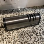 Narcissus Knife Sharpener. Professional 2 Stage Electric Knife Sharpener for Quick Sharpening & Polishing. with Scissors Sharpener and Metal Dust Collection Box. Stainless Steel. Silver photo review