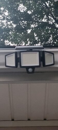 Tuffenough Solar Outdoor Lights 2500LM 210 LED Security Lights with Remote Control.3 Heads Motion Sensor Lights. IP65 Waterproof.270° Wide Angle Flood Wall Lights with 3 Modes(2 Packs) photo review