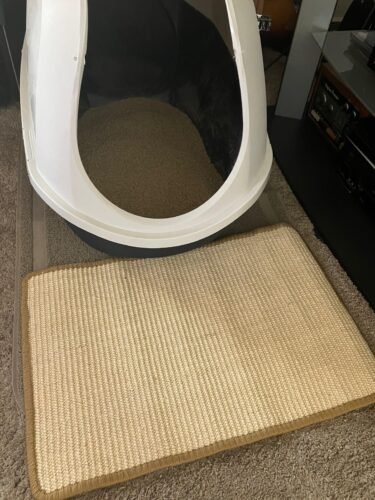 FUKUMARU Cat Scratcher Mat. 23.6 X 15.7 Inch Natural Sisal Cat Scratch Mats. Horizontal Cat Floor Scratching Pad Rug with Sticky Tapes. Protect Couch and Carpets photo review
