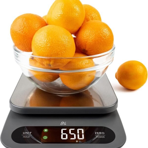 Greater Goods Digital Food Scale for Kitchen & Baking. 10kg/22lb High-Capacity Weight Scale with 1g Precision. Stainless Steel Platform. Hi-Def LCD. Ideal for Bread. Sourdough & Bulk Cooking